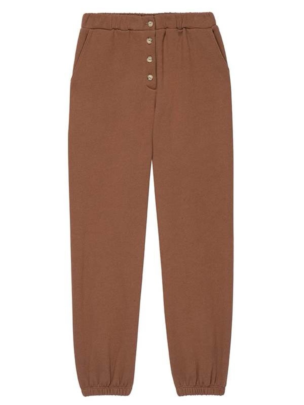 NWT DONNI eco fleece button down Brown Jogger Pants